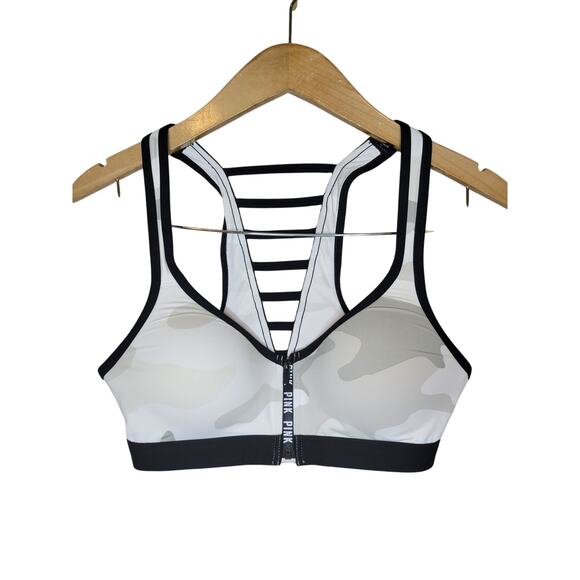 VS PINK Ultimate Push up Sports Bra Zip front Padded Small - Picture 1 of 5